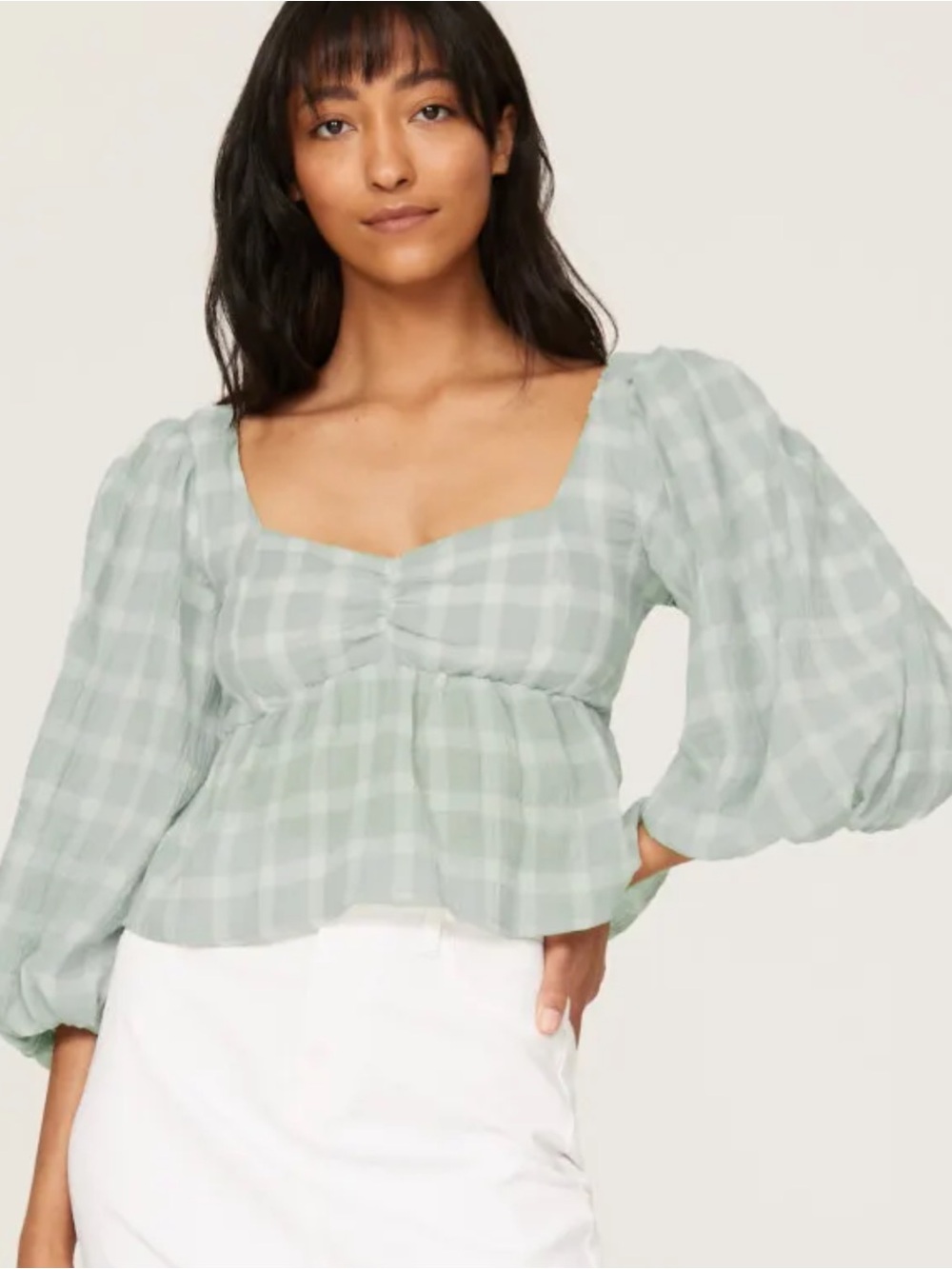 Show me you mumu green gingham top